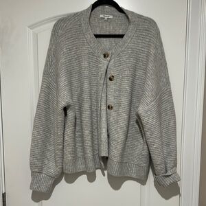 Cozy Gray Button-Up Sweater